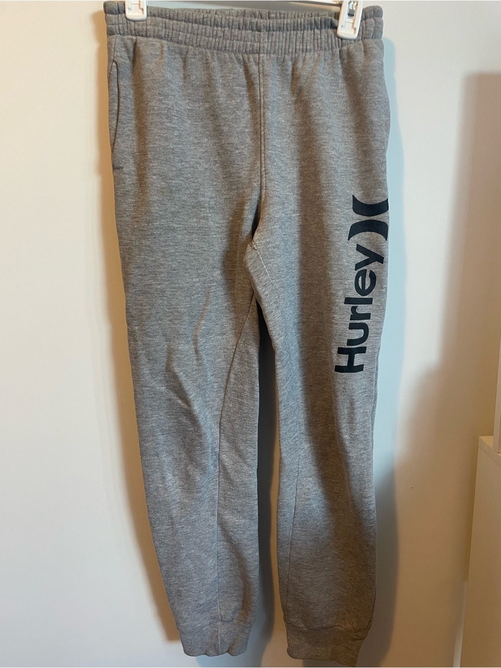 Hurley Kids/Youth Grey Graphic Logo Jogger Sweatpants Size Large (12-13 Yrs)